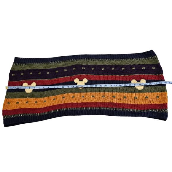 Disney Mickey Mouse Scarf Infinity Knitted Multicolor Red Yellow Green Cozy - Picture 12 of 12